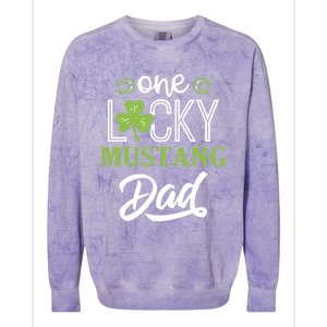 One Lucky Mustang Horse Dad Irish Horseback Riding Cool Gift Colorblast Crewneck Sweatshirt