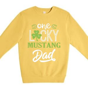 One Lucky Mustang Horse Dad Irish Horseback Riding Cool Gift Premium Crewneck Sweatshirt