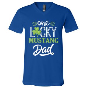 One Lucky Mustang Horse Dad Irish Horseback Riding Cool Gift V-Neck T-Shirt