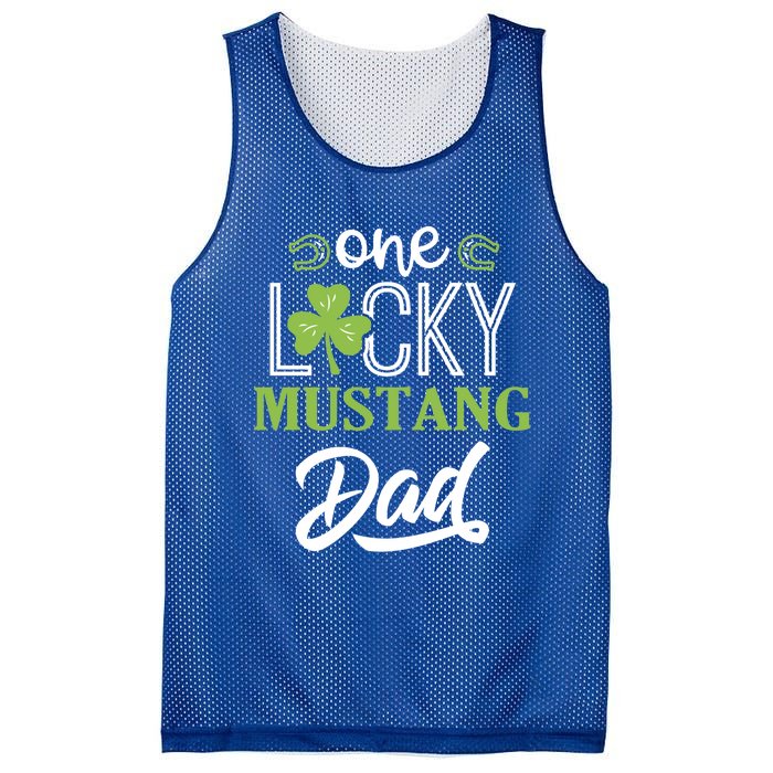 One Lucky Mustang Horse Dad Irish Horseback Riding Cool Gift Mesh Reversible Basketball Jersey Tank