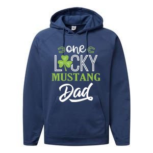 One Lucky Mustang Horse Dad Irish Horseback Riding Cool Gift Performance Fleece Hoodie