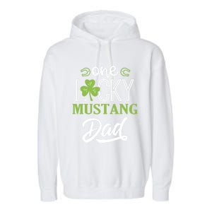 One Lucky Mustang Horse Dad Irish Horseback Riding Cool Gift Garment-Dyed Fleece Hoodie