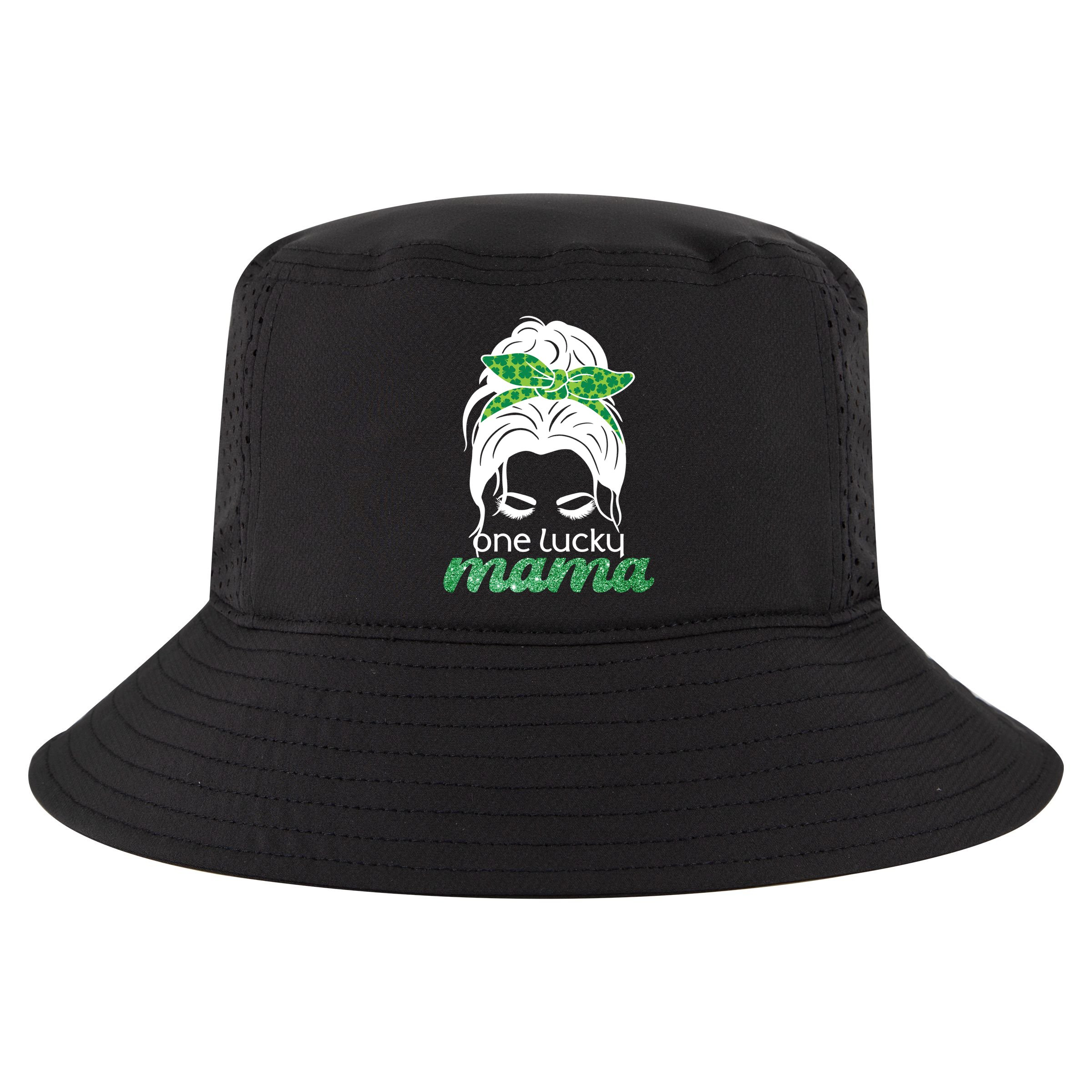 One Lucky Mama St Patricks Day Cool Comfort Performance Bucket Hat
