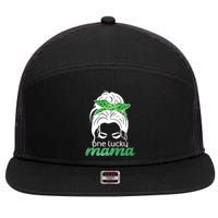 One Lucky Mama St Patricks Day 7 Panel Mesh Trucker Snapback Hat