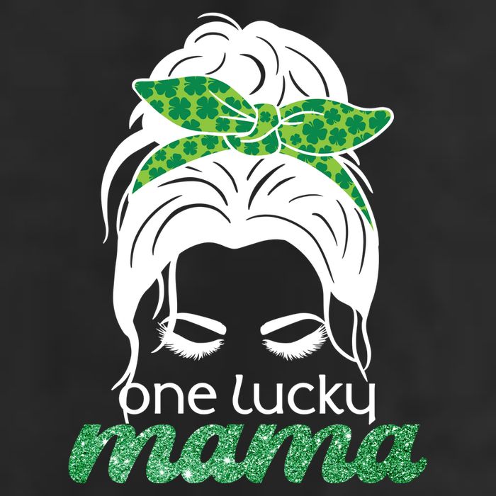 One Lucky Mama St Patricks Day 7 Panel Mesh Trucker Snapback Hat