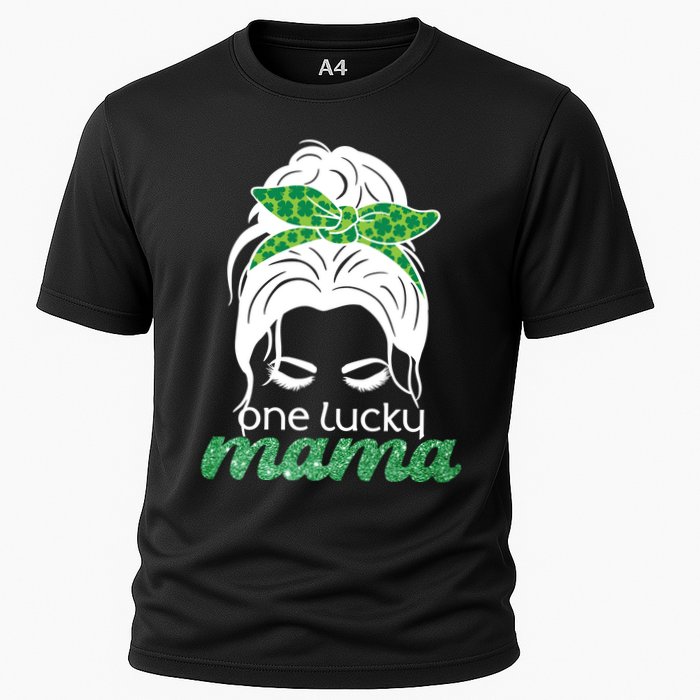 One Lucky Mama St Patricks Day Cooling Performance Crew T-Shirt