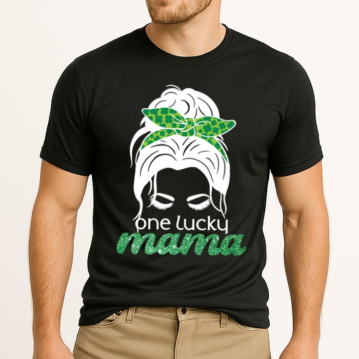 One Lucky Mama St Patricks Day Cooling Performance Crew T-Shirt