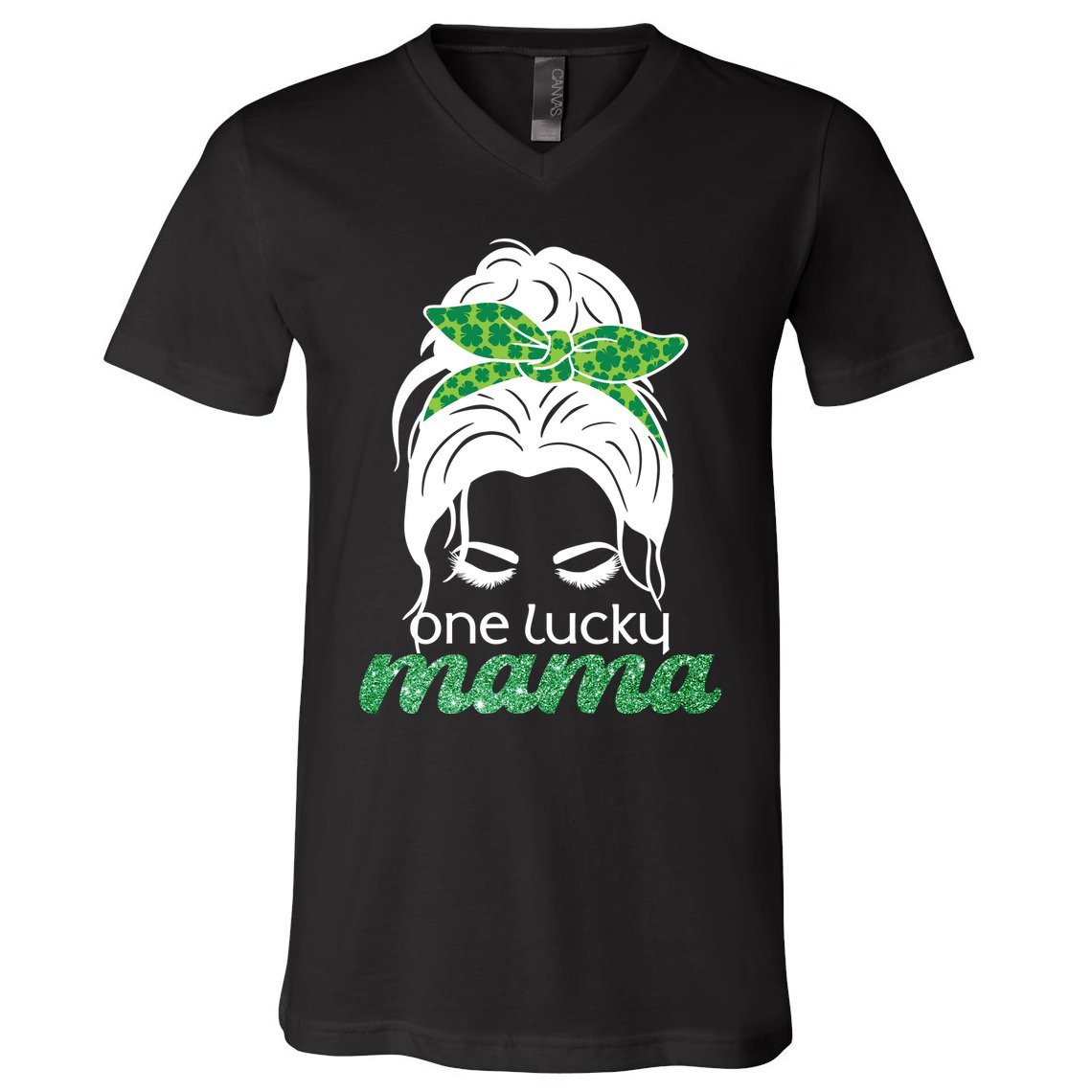 One Lucky Mama St Patricks Day V-Neck T-Shirt