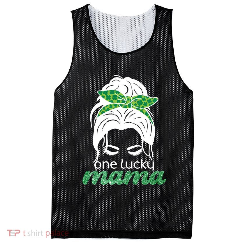 One Lucky Mama St Patricks Day Mesh Reversible Basketball Jersey Tank