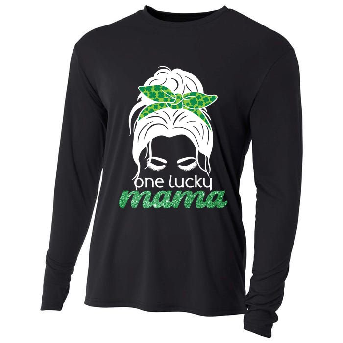 One Lucky Mama St Patricks Day Cooling Performance Long Sleeve Crew