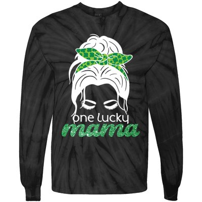 One Lucky Mama St Patricks Day Tie-Dye Long Sleeve Shirt