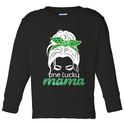 One Lucky Mama St Patricks Day Toddler Long Sleeve Shirt