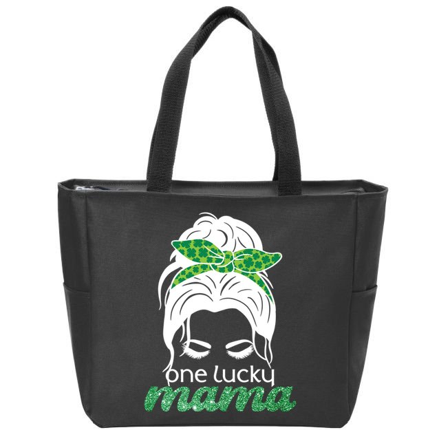 One Lucky Mama St Patricks Day Zip Tote Bag