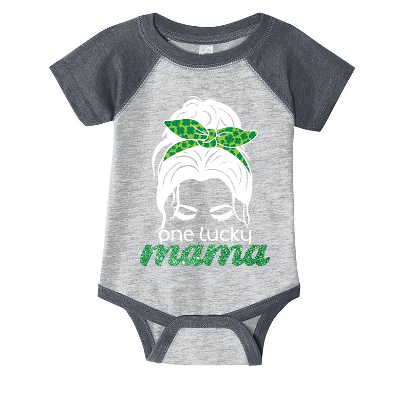 One Lucky Mama St Patricks Day Infant Baby Jersey Bodysuit