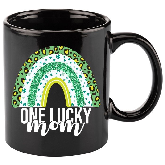 One Lucky Mom Rainbow St Patrick's Day 11oz C Handle Ceramic Mug