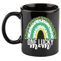 One Lucky Mom Rainbow St Patrick's Day 11oz C Handle Ceramic Mug