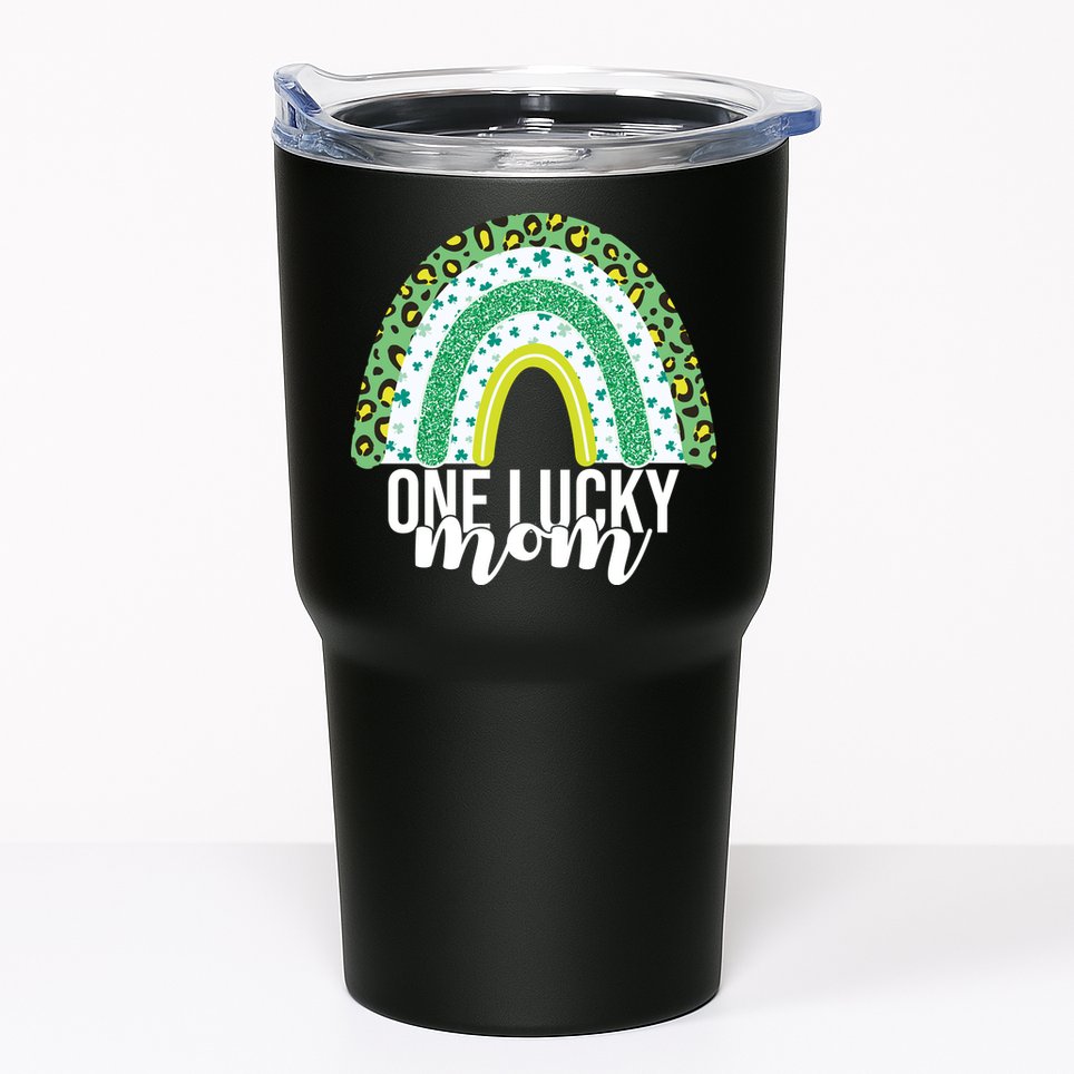 One Lucky Mom Rainbow St Patrick's Day Tumbler