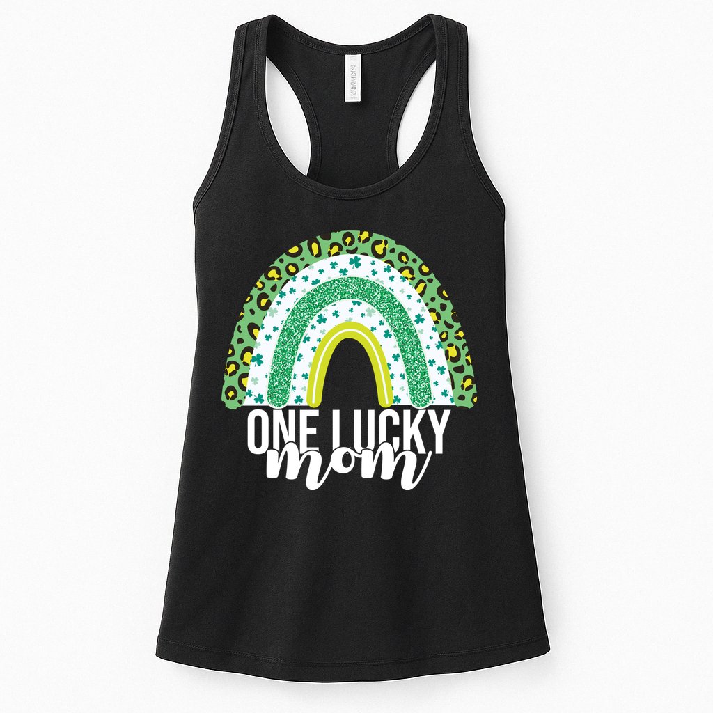 One Lucky Mom Rainbow St Patrick's Day Womens Tank Top