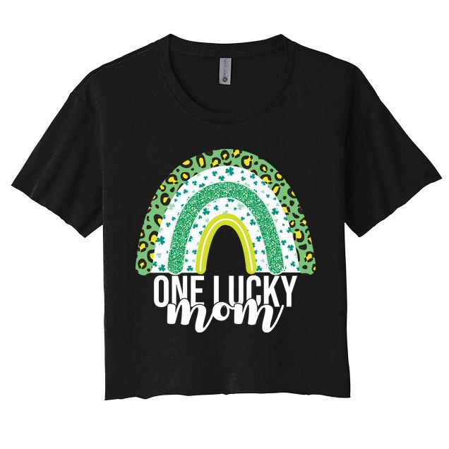One Lucky Mom Rainbow St Patrick's Day Crop Top