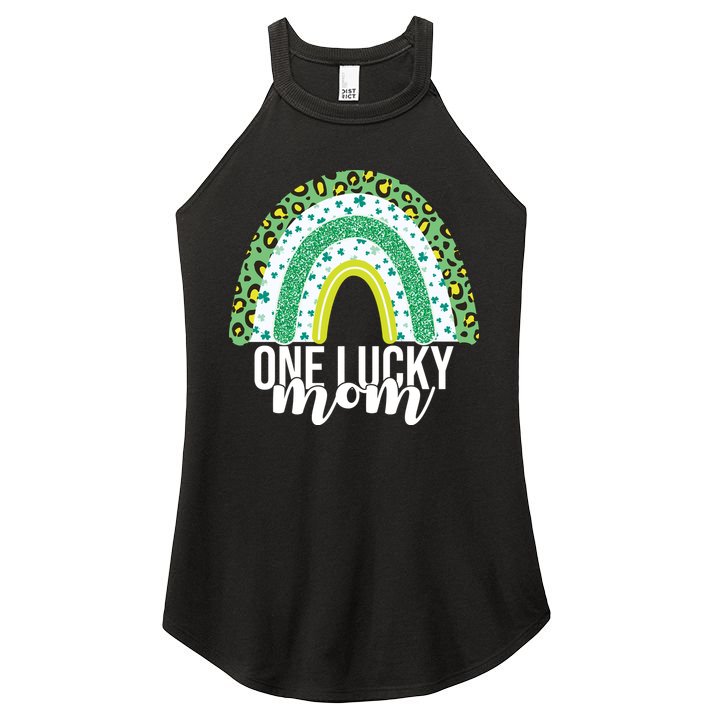 One Lucky Mom Rainbow St Patrick's Day Women's Perfect Tri Rocker Tank