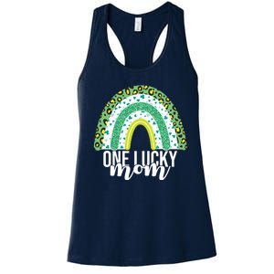 One Lucky Mom Rainbow St Patrick's Day Women's Racerback Tank