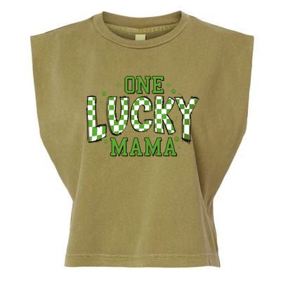 One Lucky Mama St Patrick’S Retro Garment-Dyed Women's Muscle Tee