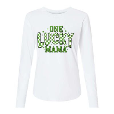 One Lucky Mama St Patrick’S Retro Womens Cotton Relaxed Long Sleeve T-Shirt