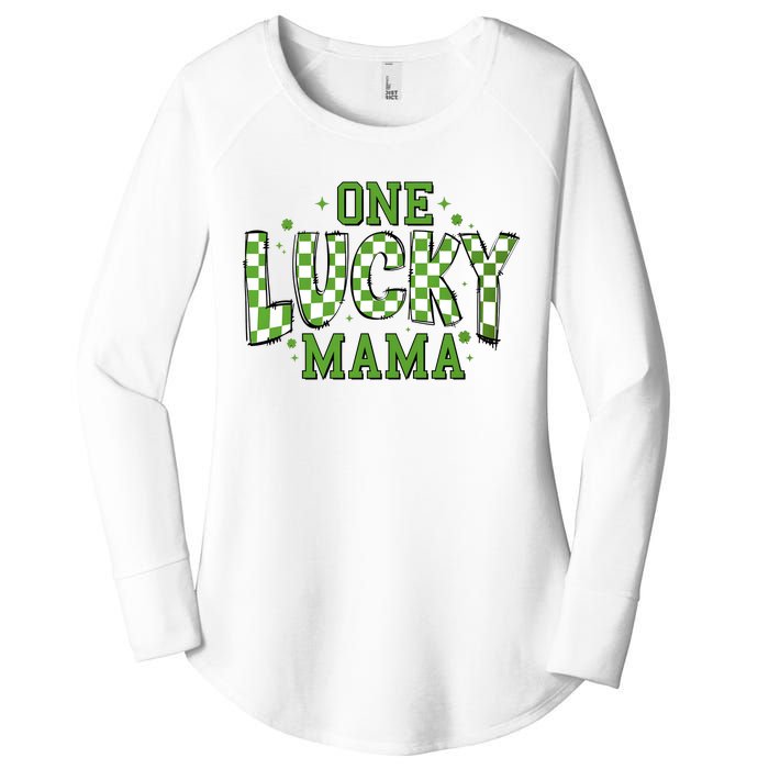 One Lucky Mama St Patrick’S Retro Women's Perfect Tri Tunic Long Sleeve Shirt