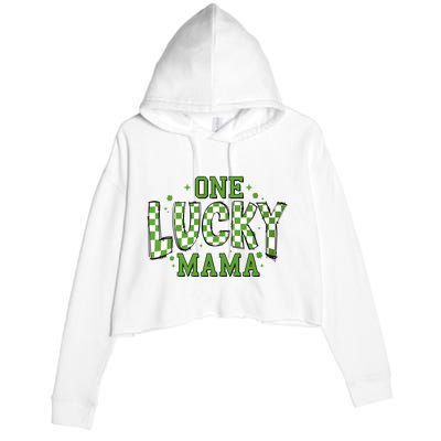 One Lucky Mama St Patrick’S Retro Crop Fleece Hoodie