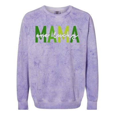 One Lucky Mama St Patricks Day Irish Women Mommy Colorblast Crewneck Sweatshirt