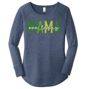 One Lucky Mama St Patricks Day Irish Women Mommy Women's Perfect Tri Tunic Long Sleeve Shirt