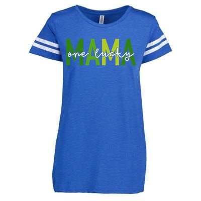 One Lucky Mama St Patricks Day Irish Women Mommy Enza Ladies Jersey Football T-Shirt