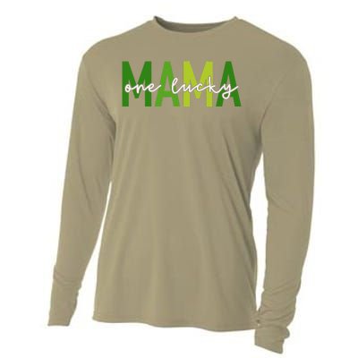 One Lucky Mama St Patricks Day Irish Women Mommy Cooling Performance Long Sleeve Crew