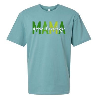 One Lucky Mama St Patricks Day Irish Women Mommy Sueded Cloud Jersey T-Shirt