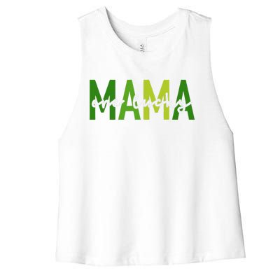 One Lucky Mama St Patricks Day Irish Women Mommy Women's Racerback Cropped Tank