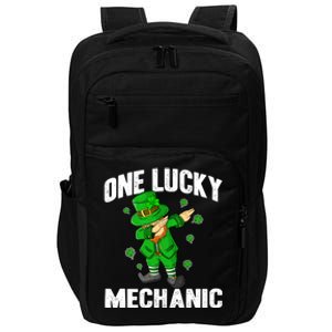 One Lucky Mechanic St Patricks Day Dabbing Leprechaun Funny Gift Impact Tech Backpack