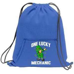 One Lucky Mechanic St Patricks Day Dabbing Leprechaun Funny Gift Sweatshirt Cinch Pack Bag