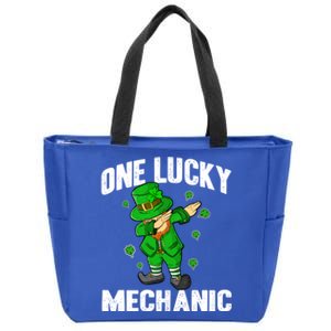 One Lucky Mechanic St Patricks Day Dabbing Leprechaun Funny Gift Zip Tote Bag