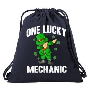 One Lucky Mechanic St Patricks Day Dabbing Leprechaun Funny Gift Drawstring Bag