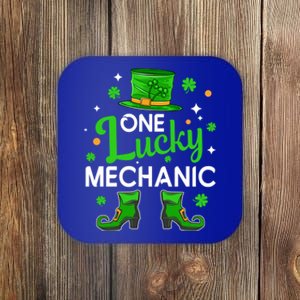 One Lucky Mechanic St Patrick's Day Leprechaun Mechanic Gift Coaster