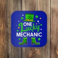 One Lucky Mechanic St Patrick's Day Leprechaun Mechanic Gift Coaster