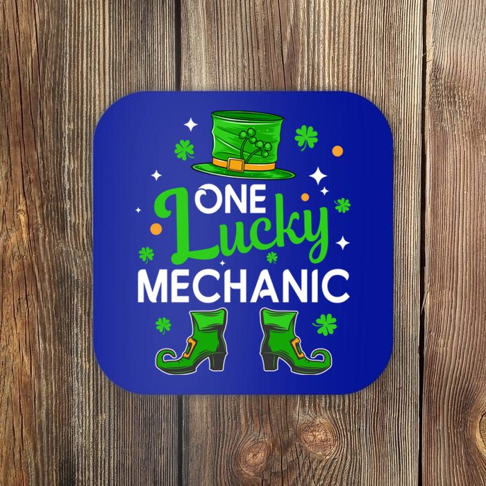 One Lucky Mechanic St Patrick's Day Leprechaun Mechanic Gift Coaster