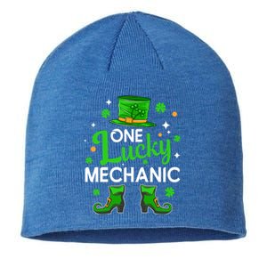 One Lucky Mechanic St Patrick's Day Leprechaun Mechanic Gift Sustainable Beanie