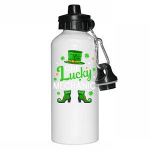 One Lucky Mechanic St Patrick's Day Leprechaun Mechanic Gift Aluminum Water Bottle