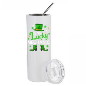 One Lucky Mechanic St Patrick's Day Leprechaun Mechanic Gift Stainless Steel Tumbler