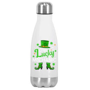 One Lucky Mechanic St Patrick's Day Leprechaun Mechanic Gift Stainless Steel Insulated Water Bottle