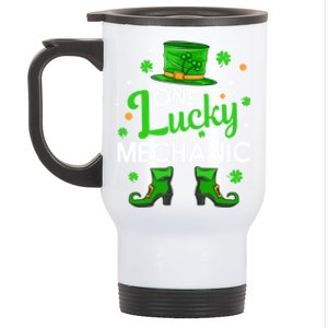 One Lucky Mechanic St Patrick's Day Leprechaun Mechanic Gift Stainless Steel Travel Mug