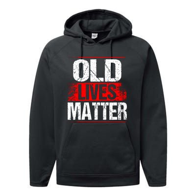 Old Lives Matter Distressed Performance Fleece Hoodie