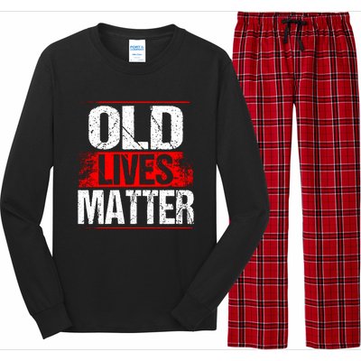 Old Lives Matter Distressed Long Sleeve Pajama Set