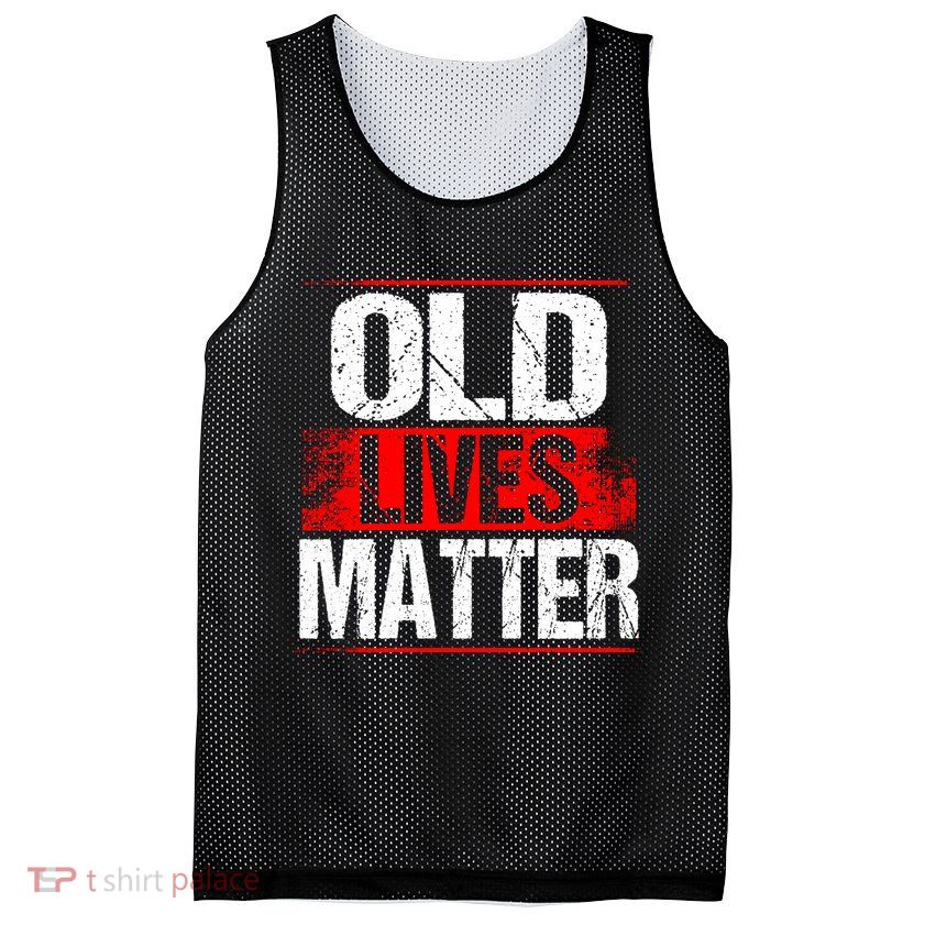 Old Lives Matter Distressed Mesh Reversible Basketball Jersey Tank